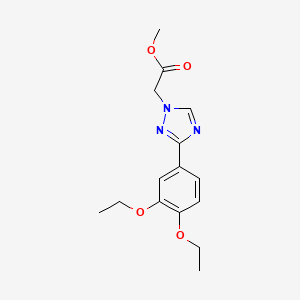 molecular formula C15H19N3O4 B11787896 Methyl 2-(3-(3,4-diethoxyphenyl)-1H-1,2,4-triazol-1-yl)acetate 