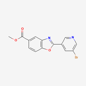 molecular formula C14H9BrN2O3 B11787964 Methyl2-(5-bromopyridin-3-yl)benzo[d]oxazole-5-carboxylate 