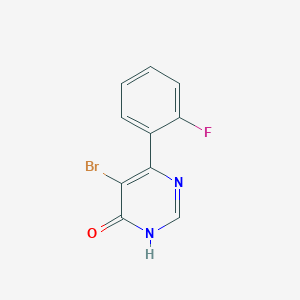 molecular formula C10H6BrFN2O B11788034 5-Bromo-6-(2-fluorophenyl)pyrimidin-4(3H)-one 