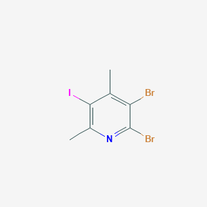 molecular formula C7H6Br2IN B11788068 2,3-Dibromo-5-iodo-4,6-dimethylpyridine 