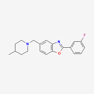 2-(3-Fluorophenyl)-5-((4-methylpiperidin-1-yl)methyl)benzo[d]oxazole