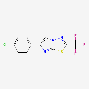 molecular formula C11H5ClF3N3S B11788098 6-(4-Chlorophenyl)-2-(trifluoromethyl)imidazo[2,1-b][1,3,4]thiadiazole 