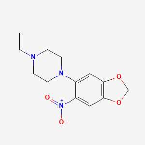 molecular formula C13H17N3O4 B11788148 1-Ethyl-4-(6-nitrobenzo[d][1,3]dioxol-5-yl)piperazine 