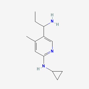 5-(1-Aminopropyl)-N-cyclopropyl-4-methylpyridin-2-amine