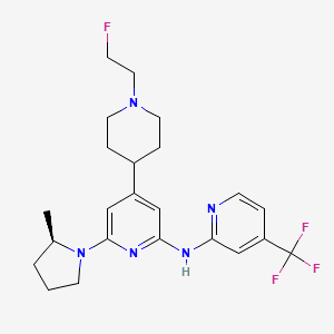 molecular formula C23H29F4N5 B11788485 (R)-4-(1-(2-Fluoroethyl)piperidin-4-yl)-6-(2-methylpyrrolidin-1-yl)-N-(4-(trifluoromethyl)pyridin-2-yl)pyridin-2-amine 