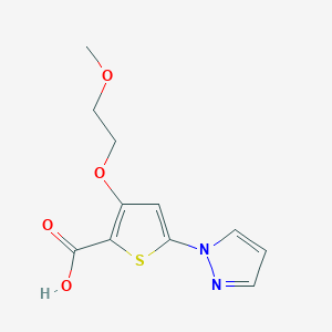 3-(2-Methoxyethoxy)-5-(1H-pyrazol-1-yl)thiophene-2-carboxylic acid