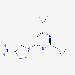 molecular formula C14H20N4 B11788581 1-(2,6-Dicyclopropylpyrimidin-4-yl)pyrrolidin-3-amine 