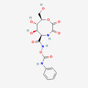 (5R,6R,7S,8R,Z)-6,7-Dihydroxy-8-(hydroxymethyl)-2,3-dioxo-N-((phenylcarbamoyl)oxy)-1,4-oxazocane-5-carbimidic acid