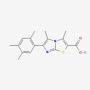 molecular formula C17H18N2O2S B11788601 3,5-Dimethyl-6-(2,4,5-trimethylphenyl)imidazo[2,1-b]thiazole-2-carboxylic acid 