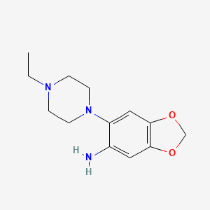 molecular formula C13H19N3O2 B11788616 6-(4-Ethylpiperazin-1-yl)benzo[d][1,3]dioxol-5-amine 