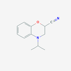 molecular formula C12H14N2O B11788661 4-Isopropyl-3,4-dihydro-2H-benzo[b][1,4]oxazine-2-carbonitrile 