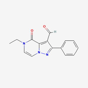 5-Ethyl-4-oxo-2-phenyl-4,5-dihydropyrazolo[1,5-a]pyrazine-3-carbaldehyde