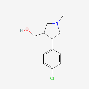 molecular formula C12H16ClNO B11788678 (4-(4-Chlorophenyl)-1-methylpyrrolidin-3-yl)methanol 