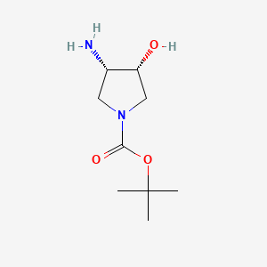 molecular formula C9H18N2O3 B1178870 tert-butyl (3S,4R)-3-amino-4-hydroxypyrrolidine-1-carboxylate CAS No. 138026-97-8