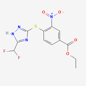 Ethyl 4-((5-(difluoromethyl)-4H-1,2,4-triazol-3-yl)thio)-3-nitrobenzoate