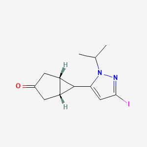 molecular formula C12H15IN2O B11788717 (1R,5S,6R)-6-(3-iodo-1-isopropyl-1H-pyrazol-5-yl)bicyclo[3.1.0]hexan-3-one 