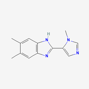 molecular formula C13H14N4 B11788745 5,6-Dimethyl-2-(1-methyl-1H-imidazol-5-yl)-1H-benzo[d]imidazole 