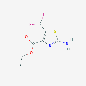 molecular formula C7H8F2N2O2S B11788762 Ethyl 2-amino-5-(difluoromethyl)thiazole-4-carboxylate 