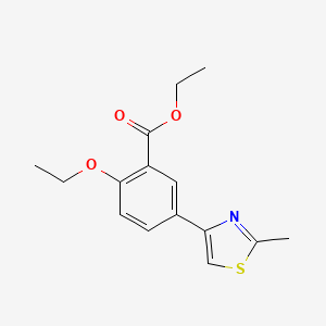 molecular formula C15H17NO3S B11788801 Ethyl 2-ethoxy-5-(2-methylthiazol-4-yl)benzoate 