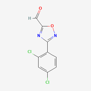 molecular formula C9H4Cl2N2O2 B11788824 3-(2,4-Dichlorophenyl)-1,2,4-oxadiazole-5-carbaldehyde 