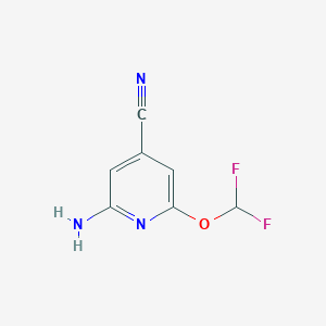 molecular formula C7H5F2N3O B11788848 2-Amino-6-(difluoromethoxy)isonicotinonitrile 