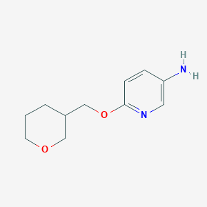 molecular formula C11H16N2O2 B11788924 6-((Tetrahydro-2H-pyran-3-yl)methoxy)pyridin-3-amine 