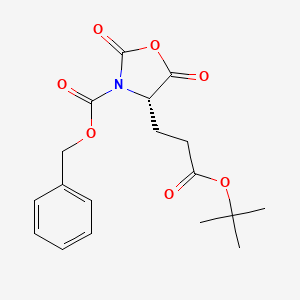 molecular formula C18H21NO7 B11788929 (S)-Benzyl 4-(3-(tert-butoxy)-3-oxopropyl)-2,5-dioxooxazolidine-3-carboxylate 