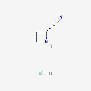 molecular formula C4H7ClN2 B11789052 (R)-Azetidine-2-carbonitrile hydrochloride CAS No. 1638761-27-9