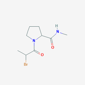 molecular formula C9H15BrN2O2 B11789057 1-(2-Bromopropanoyl)-N-methylpyrrolidine-2-carboxamide 