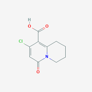 molecular formula C10H10ClNO3 B11789068 8-Chloro-6-oxo-2,3,4,6-tetrahydro-1H-quinolizine-9-carboxylic acid 