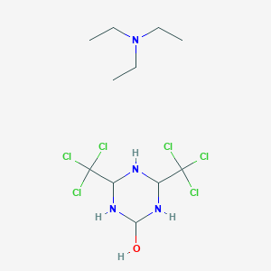 molecular formula C11H22Cl6N4O B11789116 4,6-bis(trichloromethyl)-1,3,5-triazinan-2-ol;N,N-diethylethanamine 