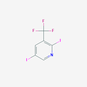 molecular formula C6H2F3I2N B11789186 2,5-Diiodo-3-(trifluoromethyl)pyridine 