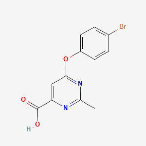 molecular formula C12H9BrN2O3 B11789205 6-(4-Bromophenoxy)-2-methylpyrimidine-4-carboxylic acid 