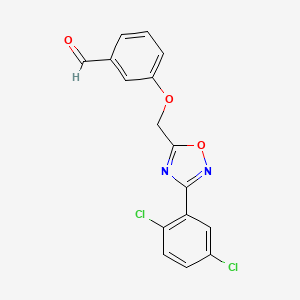 3-((3-(2,5-Dichlorophenyl)-1,2,4-oxadiazol-5-yl)methoxy)benzaldehyde