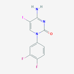 molecular formula C10H6F2IN3O B11789238 4-Amino-1-(3,4-difluorophenyl)-5-iodopyrimidin-2(1H)-one 