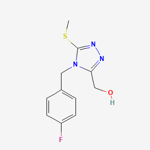 molecular formula C11H12FN3OS B11789243 (4-(4-Fluorobenzyl)-5-(methylthio)-4H-1,2,4-triazol-3-yl)methanol 