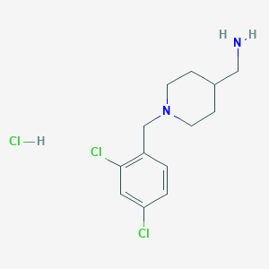 molecular formula C13H19Cl3N2 B11789309 (1-(2,4-Dichlorobenzyl)piperidin-4-yl)methanamine hydrochloride 