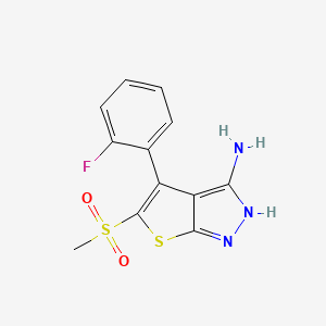 4-(2-Fluorophenyl)-5-(methylsulfonyl)-1H-thieno[2,3-c]pyrazol-3-amine