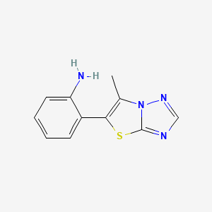 2-(6-Methylthiazolo[3,2-B][1,2,4]triazol-5-YL)aniline