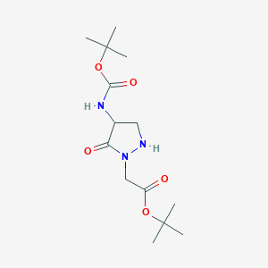 tert-Butyl 2-(4-((tert-butoxycarbonyl)amino)-5-oxopyrazolidin-1-yl)acetate