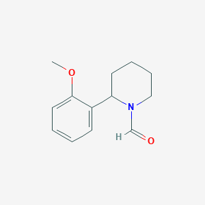 molecular formula C13H17NO2 B11789392 2-(2-Methoxyphenyl)piperidine-1-carbaldehyde 