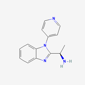 molecular formula C14H14N4 B11789420 (R)-1-(1-(Pyridin-4-YL)-1H-benzo[D]imidazol-2-YL)ethanamine 