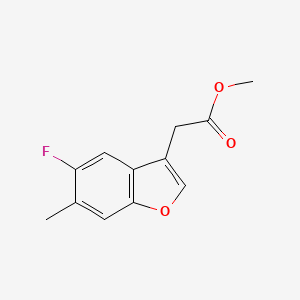 molecular formula C12H11FO3 B11789425 Methyl 2-(5-fluoro-6-methylbenzofuran-3-yl)acetate 