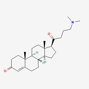 molecular formula C8H9ClN2O B1178944 Androst-4-en-3-one, 17-(4-(dimethylamino)-1-oxobutyl)-, (17beta)- CAS No. 147072-42-2