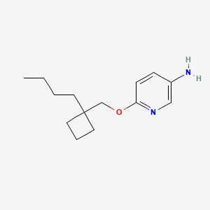 molecular formula C14H22N2O B11789455 6-((1-Butylcyclobutyl)methoxy)pyridin-3-amine 