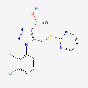 1-(3-Chloro-2-methylphenyl)-5-((pyrimidin-2-ylthio)methyl)-1H-1,2,3-triazole-4-carboxylic acid