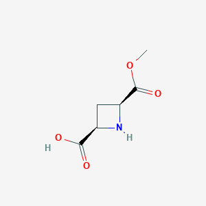 molecular formula C6H9NO4 B1178954 (2R,4S)-4-(Methoxycarbonyl)azetidine-2-carboxylic acid CAS No. 127310-54-7