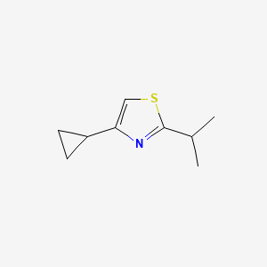 molecular formula C9H13NS B11789587 4-Cyclopropyl-2-isopropylthiazole 