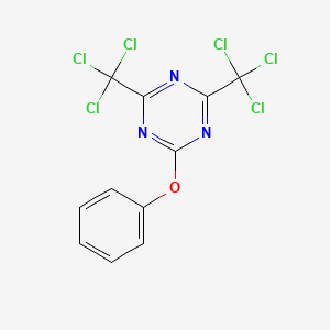 molecular formula C11H5Cl6N3O B11789694 2-Phenoxy-4,6-bis(trichloromethyl)-1,3,5-triazine CAS No. 1374651-41-8