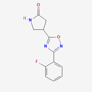 molecular formula C12H10FN3O2 B11789714 4-(3-(2-Fluorophenyl)-1,2,4-oxadiazol-5-yl)pyrrolidin-2-one 